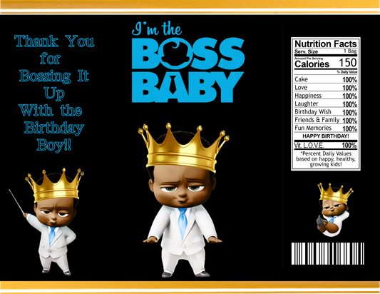 Boss Baby Boy Chipbag Template - Editable in Canva
