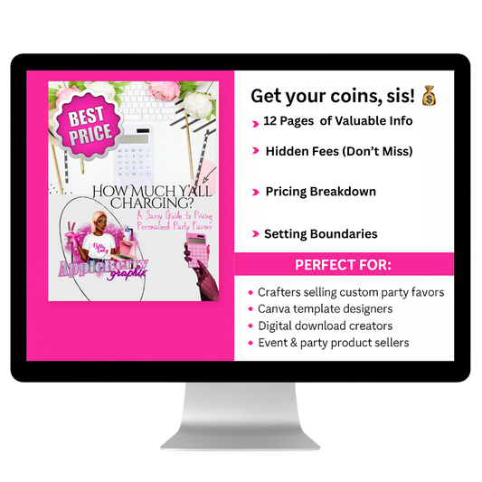 How Much Y’all Charging? – A Sassy Guide to Pricing Personalized Party Favors (eBook +Pricing Calculator)