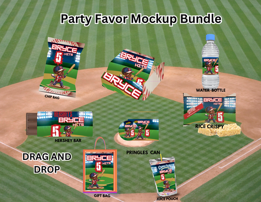 Editable Baseball Party Chipbag – Customizable in Canva