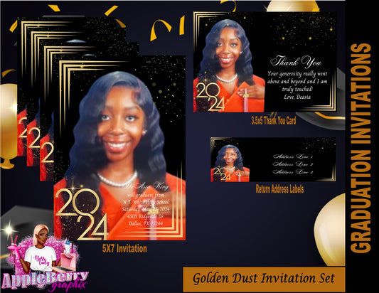 Golden Dust Invitation Set