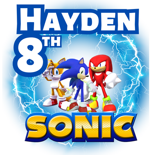 Sonic Birthday T-Shirt - Editable Canva File
