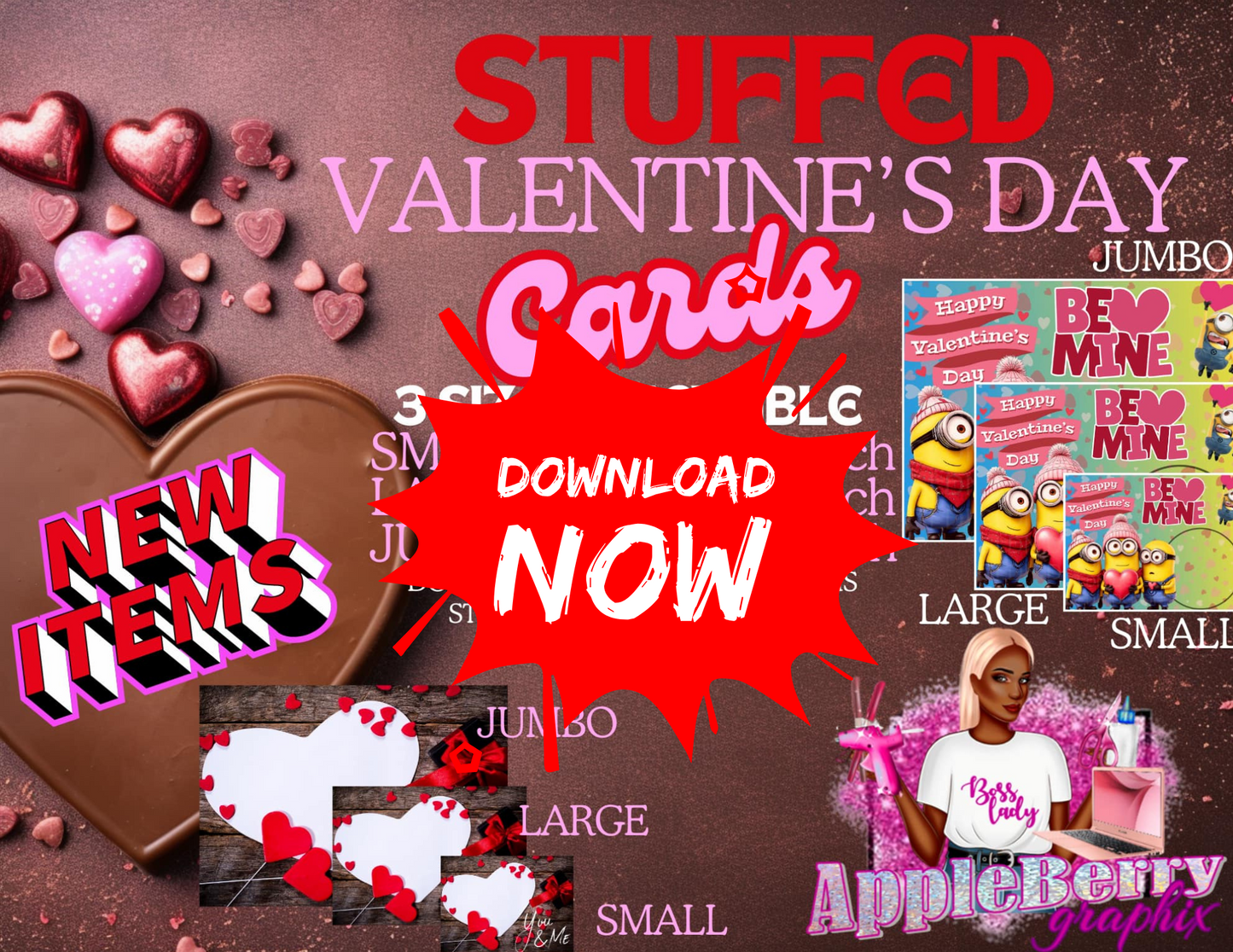 Stuffed Valentine Cards Digital Download Friday Freebie 2 Designs