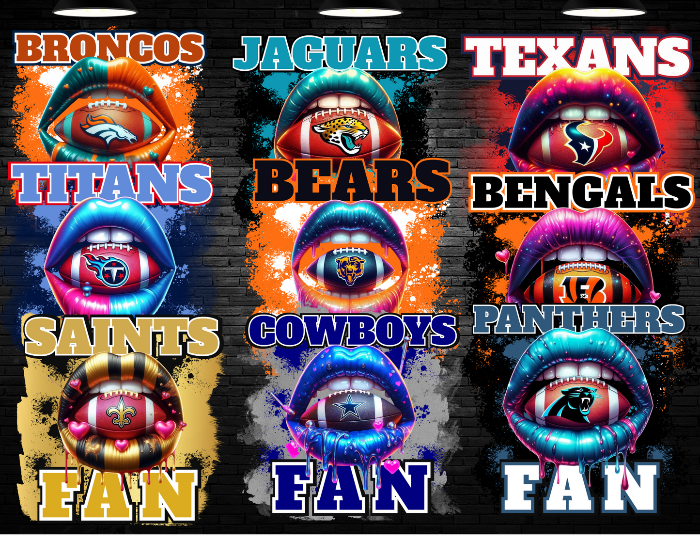 Lady Lip Edition Football Pro Teams PNG Files