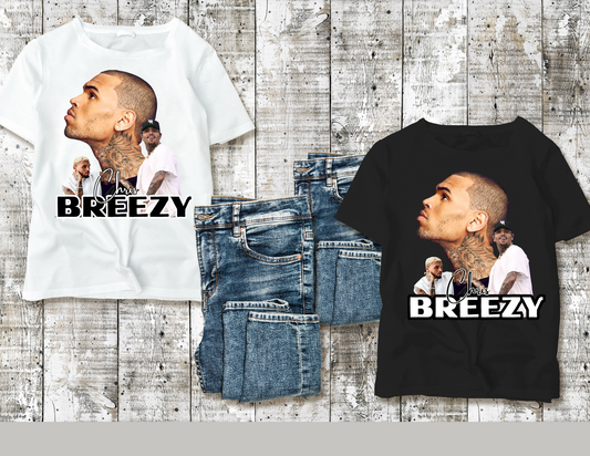 Chris Breezy High-Quality PNG Files (Black & White Versions)
