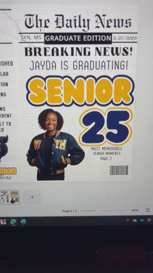 Graduation Edition Newspaper Instant Download Canva Editable